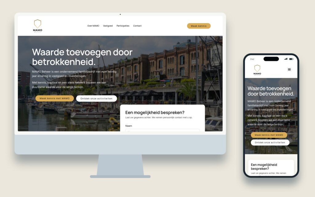 mamobeheer.nl op desktop en mobiel
