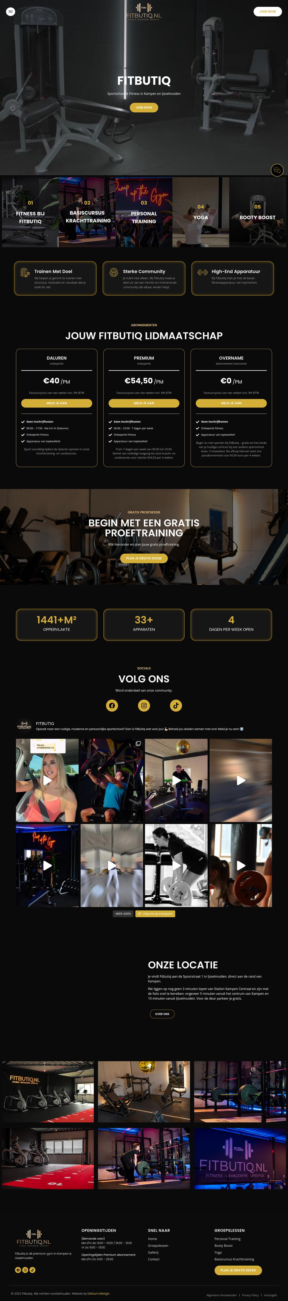 Volledige homepage van fitbutiq.nl op desktop